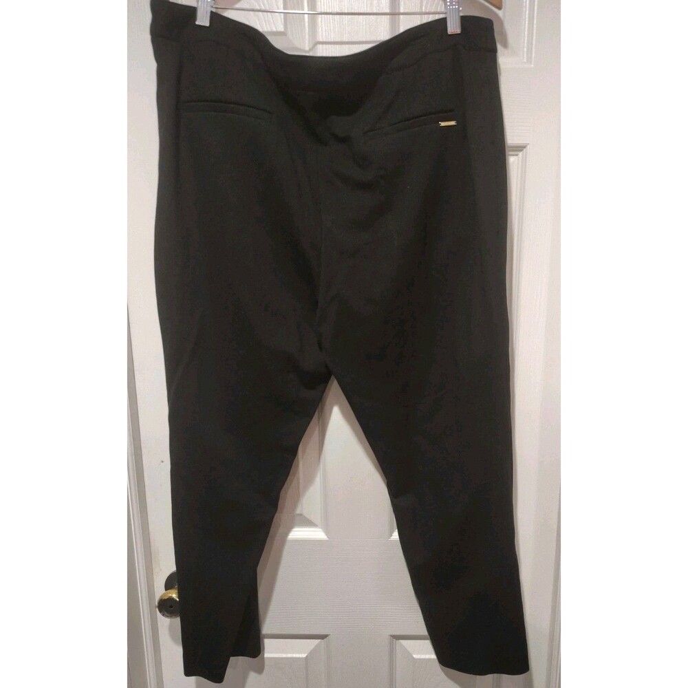 Anne Klein Womens Plus Size 18W Black Stretch Pants Gold Zipper Pocket Classic - Picture 2 of 9